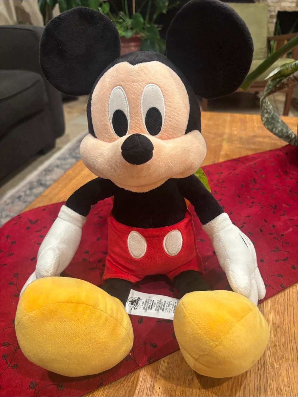 Disney Plush Mickey Mouse - Black, Red, Yellow, White 18 inches.